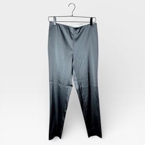 Sara Campbell‎ Audrey Satin Dress Pants Ankle Slim Leg Split Hem Black 6 (J)